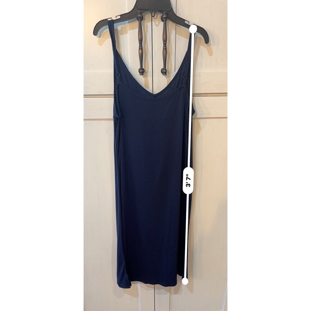 Soft Surroundings Slip Dress Women XL NAVY Lounge Excellent 29629 Rayon MIDI - Picture 8 of 10